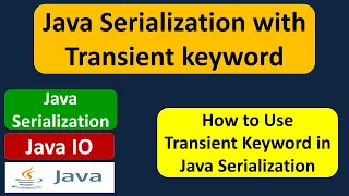 Java Serialization with Transient keyword Java IO Java Tutorial
