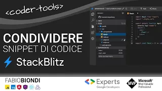 Coder Tools StackBlitz condividere ed eseguire codice snippet e intere applicazioni front-end