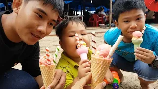 Hướng dẫn làm và ăn thử kem ăn liền ❤️chichitv❤️