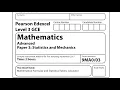 A-Level Statistics and Mechanics - Sample Assessment Paper 3 exam Edexcel