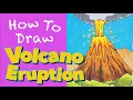 How to Draw Volcano Eruption in 2024 Easy for Kids and Toddlers Step By Step