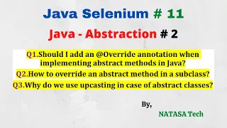 Java Selenium 11 Abstraction Interview Questions Part - 2 NATASA Tech