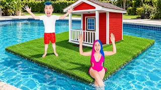 CONSTRUINDO uma MINI CASA na PISCINA