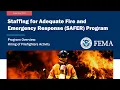 FY 2024 AFGP Application Development Training Series - SAFER Hiring Activity