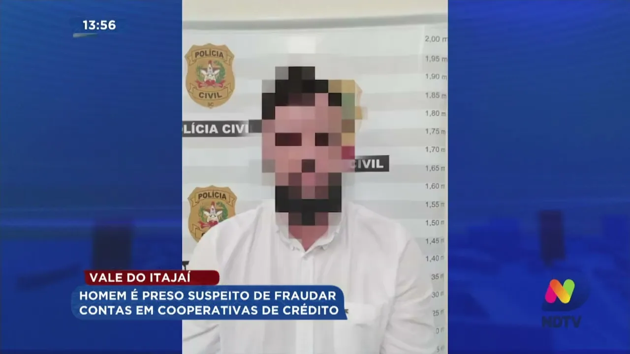Vale do Itajaí: homem é preso suspeito de fraudar contas em cooperativas de crédito