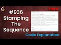 Stamping The Sequence Live Coding with Explanation Leetcode - 936