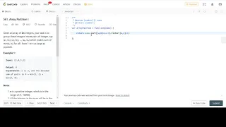 LeetCode 561 Array Partition I JavaScript Solution One Line