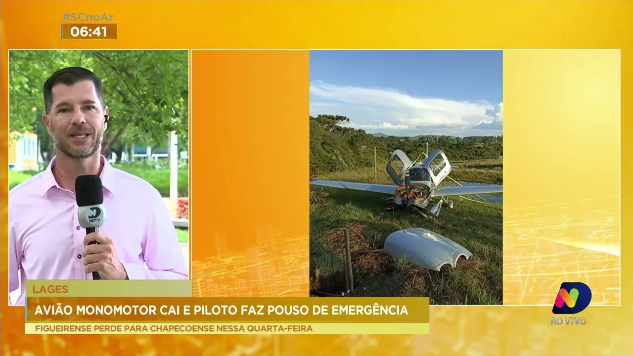 Avião monomotor cai em Lages, na Serra Catarinense