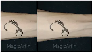 Fishing Hook tattoo with pen
