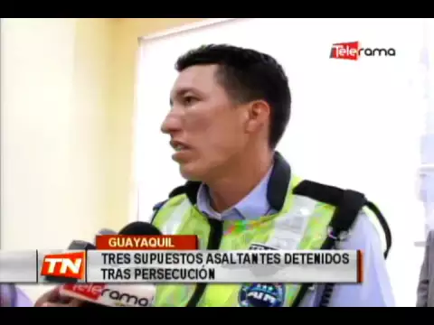 Tres supuestos asaltantes detenidos tras persecución