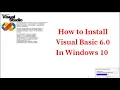 How to Install Visual Basic 6 0 windows 10