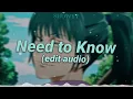 Need to Know Doja Cat Edit Audio