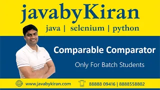 Comparable Comparator - JAVA BY KIRAN JAVA SELENIUM PYTHON