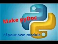 PyDoc of your own program