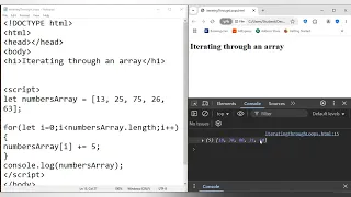 Iterate through an Array in JavaScript using a for loop