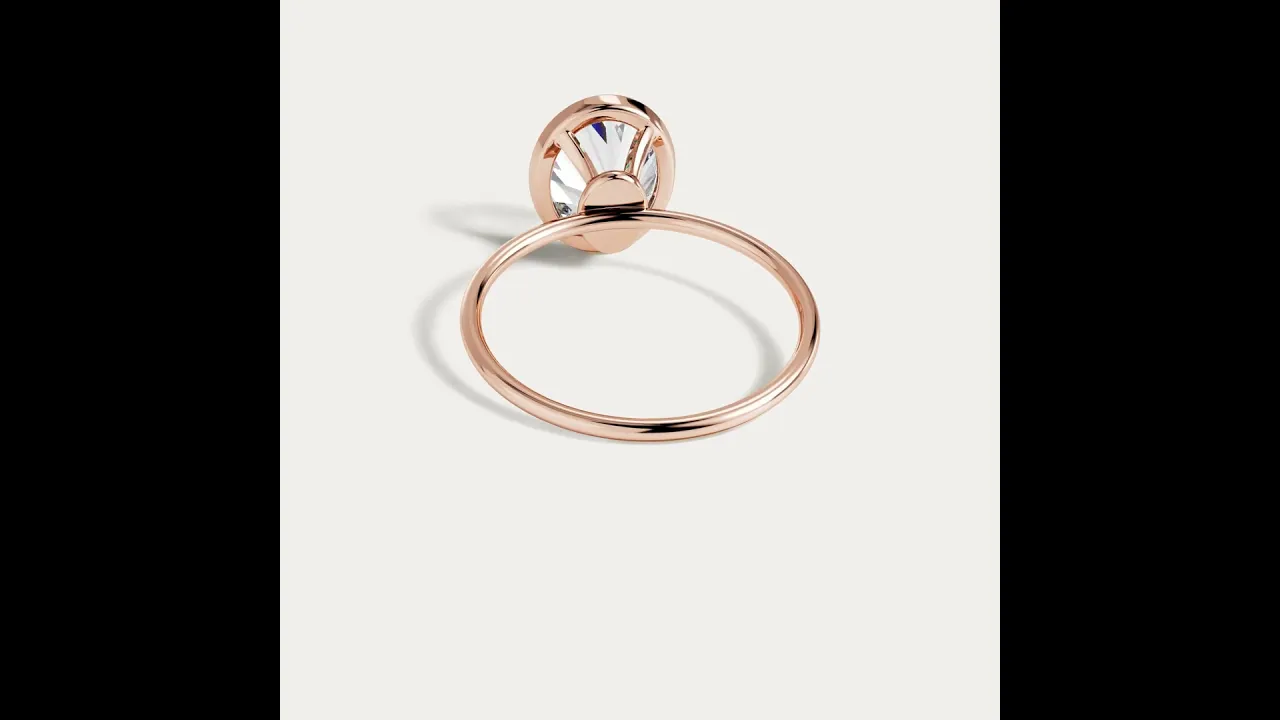 Sophia丨2CT Oval Cut Lab-Grown Diamond Bezel Engagement Ring in 14K Gold/Platinum