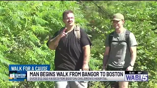Greenville man begins journey by foot from Bangor to Boston to raise money for Boston Children s