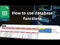 How to use database functions in Google Sheets