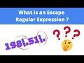 What are Escape Regular Expression in GA