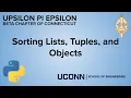 Sorting Lists Tuples and Objects