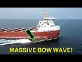 Massive Wave on a Classic Freighter CSL Tadoussac Drone Footage