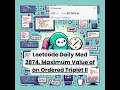 2874 Maximum Value of an Ordered Triplet II Med Leetcode Daily 4-2-25
