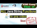 All String Functions in Java of icse class 10 String Methods in Java YP Computer Classes