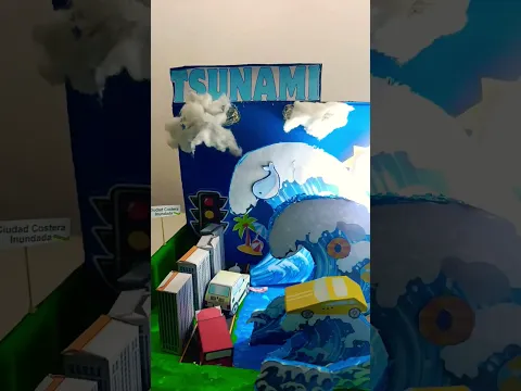 Espectacular maqueta de tsunami #manualidades #tsunami #maqueta