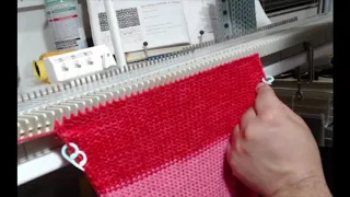 machine knitting joey pouch with sew as you go method