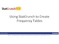 StatCrunch Creating Frequency Tables