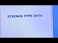 String in data type in python class 4