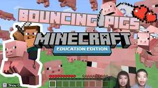 How to Code MINECRAFT BOUNCING PIGS in Minecraft Education Edition with PYTHON
