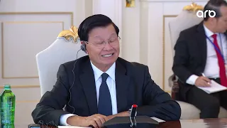 Prezident İlham Əliyevin Laos Prezidenti ilə geniş tərkibdə görüşü olub