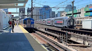 Amtrak NJT transit PATH train action Harrison Station