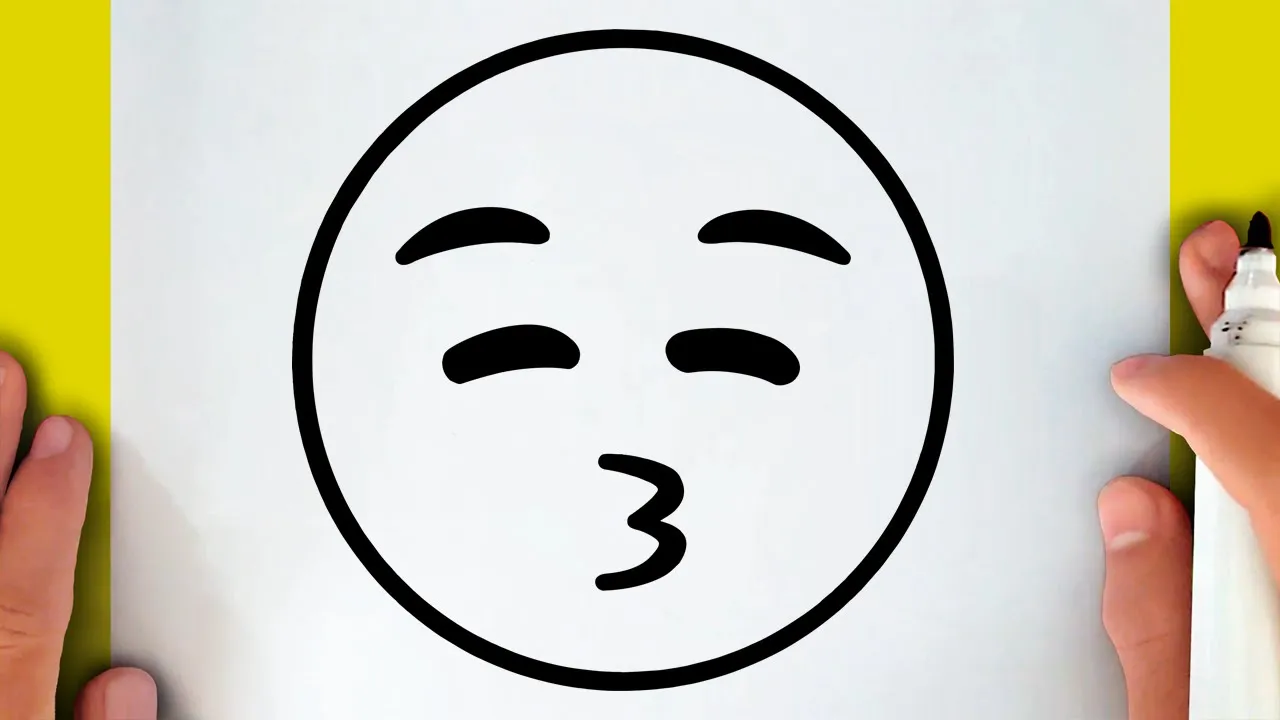 HOW TO DRAW THE KISSING EMOJI