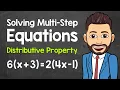 Solving Multi-Step Equations Using the Distributive Property Math with Mr J