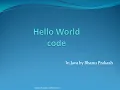 Java - Hello World Code