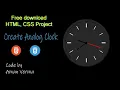 Created an Analog Clock Using Pure HTML CSS and JavaScript Code with Aman Verma