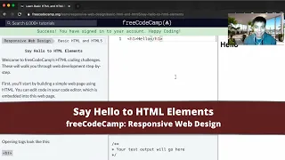 Say Hello to HTML Elements Basic HTML and HTML5 - freeCodeCamp tutorial