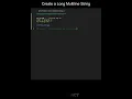 Create a Long Multiline String in Python Python Examples Python Coding Tutorial Python