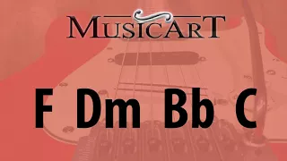 Download Guitar backing track in F Major  - D minor Pop style MP3