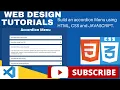 Build an ACCORDION MENU using HTML CSS and JavaScript