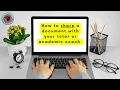 How to Share a Document with your Tutor or Academic Coach Guide for NCUC Students