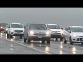 Winter weather conditions brought traffic to a crawl on I-15 near Primm Nevada Thur Fri