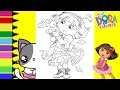 Coloring Dora the Explorer Autumn Day Coloring Book Pages Sprinkled Donuts JR