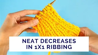 Neat Decrease in 1x1 Ribbing - Step-by-Step