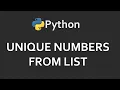 Unique Numbers From List Solutions For Python 100 Exercises Program38 CodingFacts