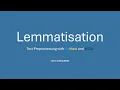 Lemmatisation Python NLTK Tutorial