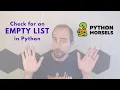 Checking for an empty list in Python