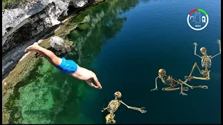 #225 DIVING into a Blue Hole full of PIRATE SKELETONS | Sailing Sisu Leopard 45 Catamaran